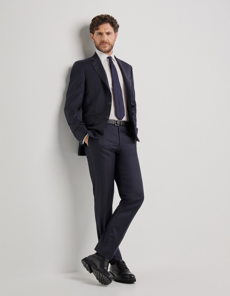 Canali NAVY BLUE PURE 150'S WOOL BLAZER outlook