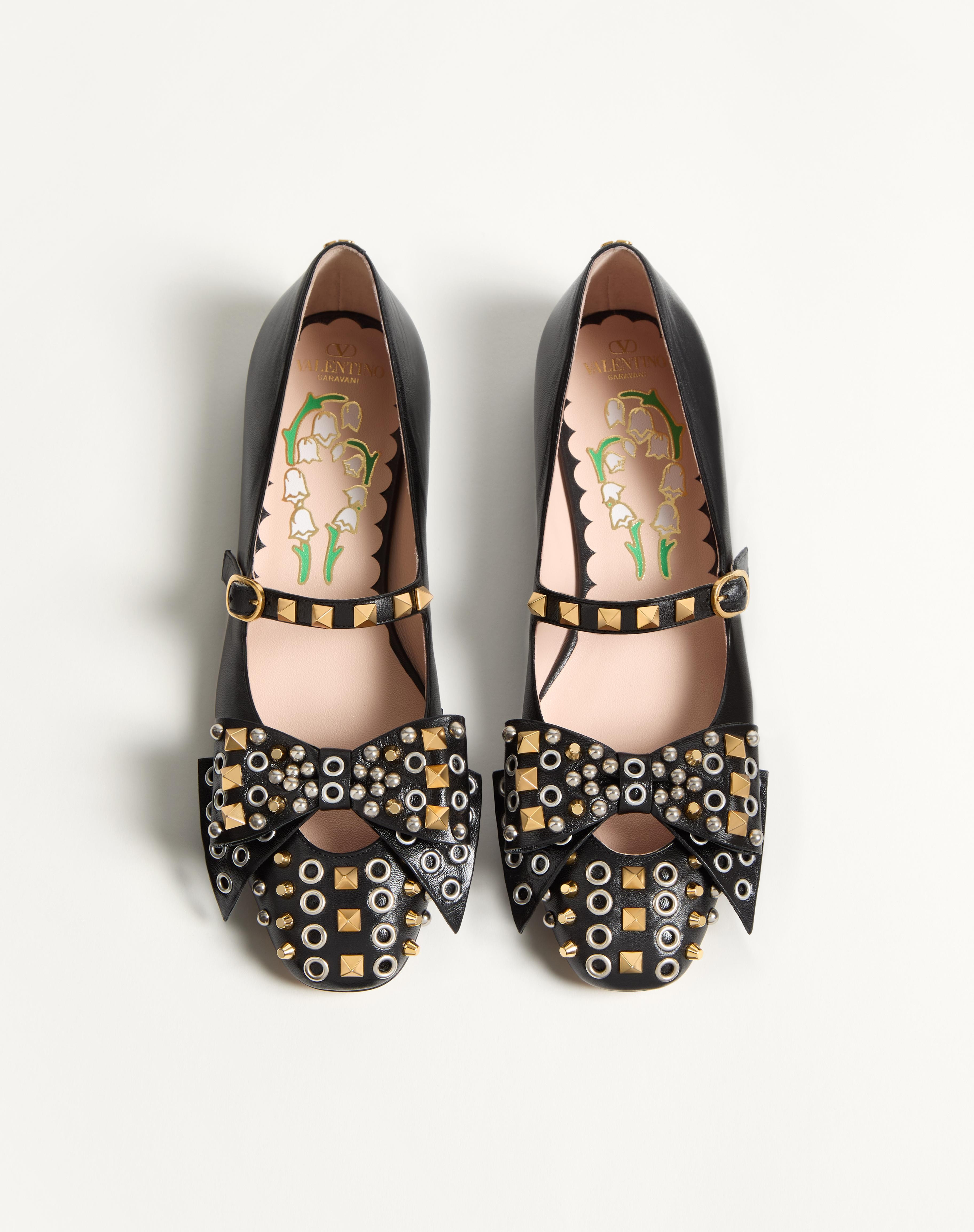 MARY-JANE BOWOW BALLERINA IN KIDSKIN WITH STUDS - 4