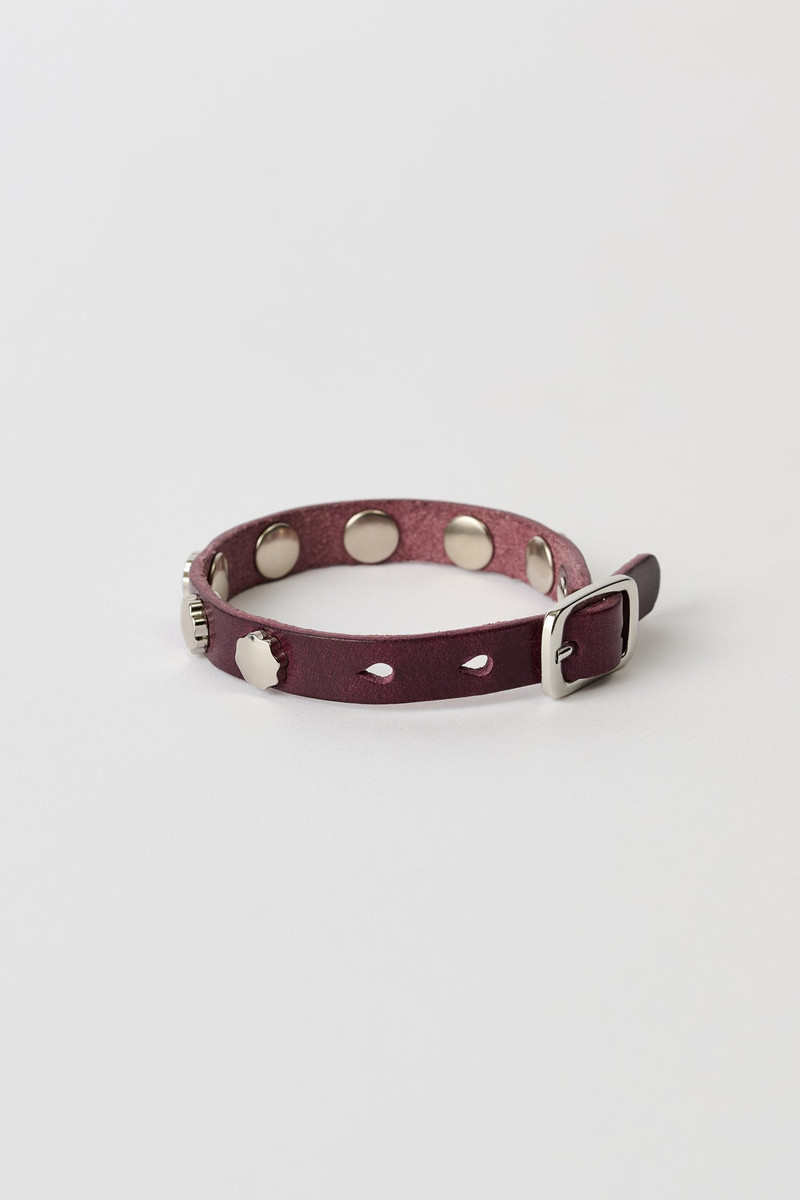 Our Legacy Flower Bracelet Merlot Red Leather outlook