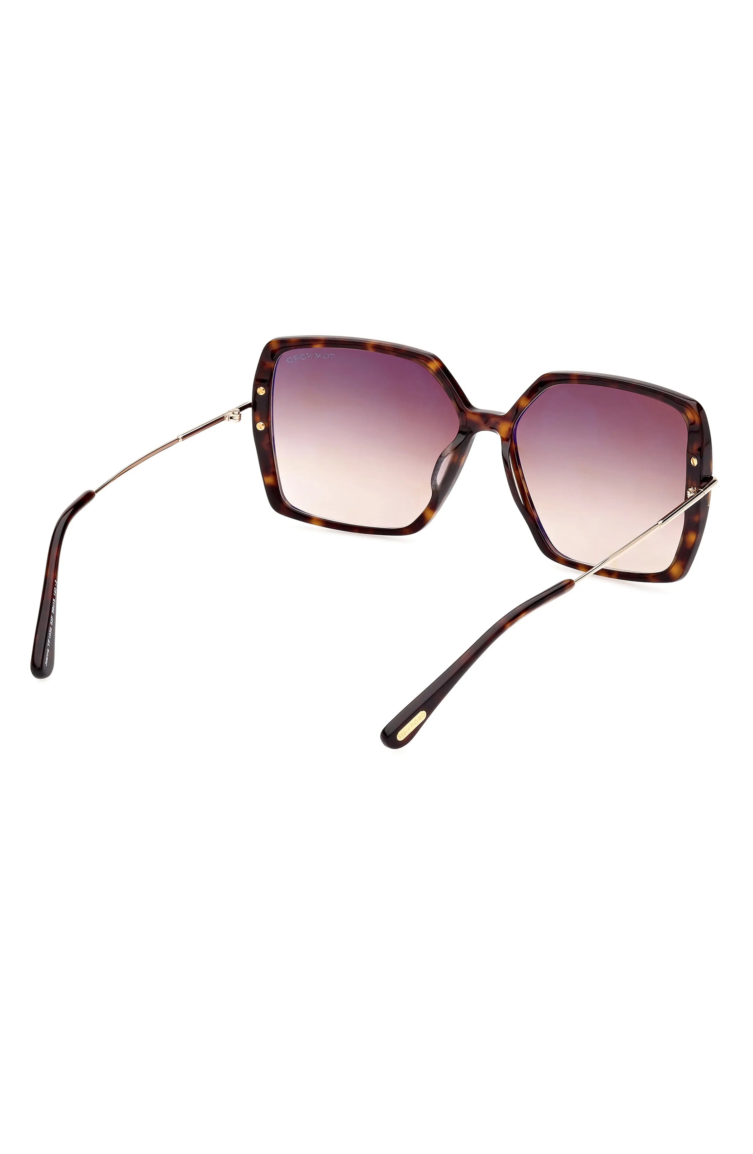 Joanna 59mm Gradient Butterfly Sunglasses in Shiny Havana Rose Gold /Brown - 5