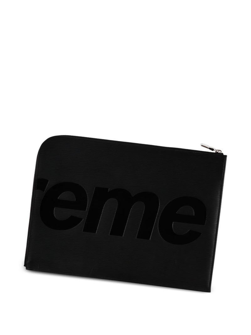 Supreme x Louis Vuitton GM Jour logo-embossed clutch bag outlook