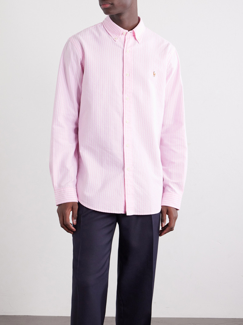Button-Down Collar Logo-Embroidered Cotton Shirt 3