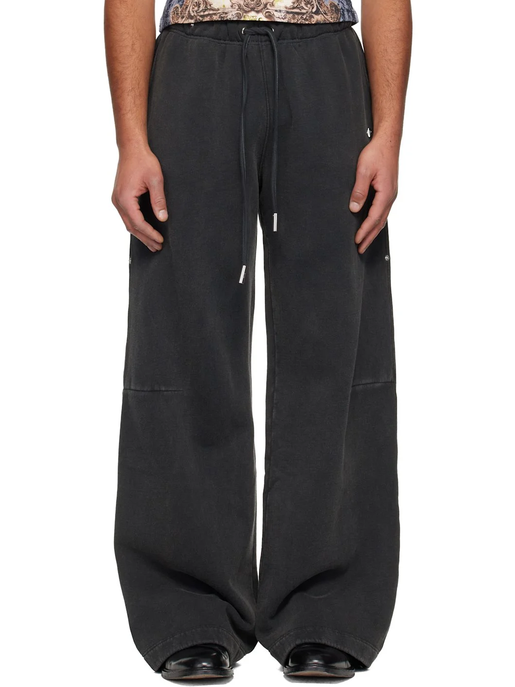 Gray Washed Laurier Stamp Jogging Sweatpants - 1