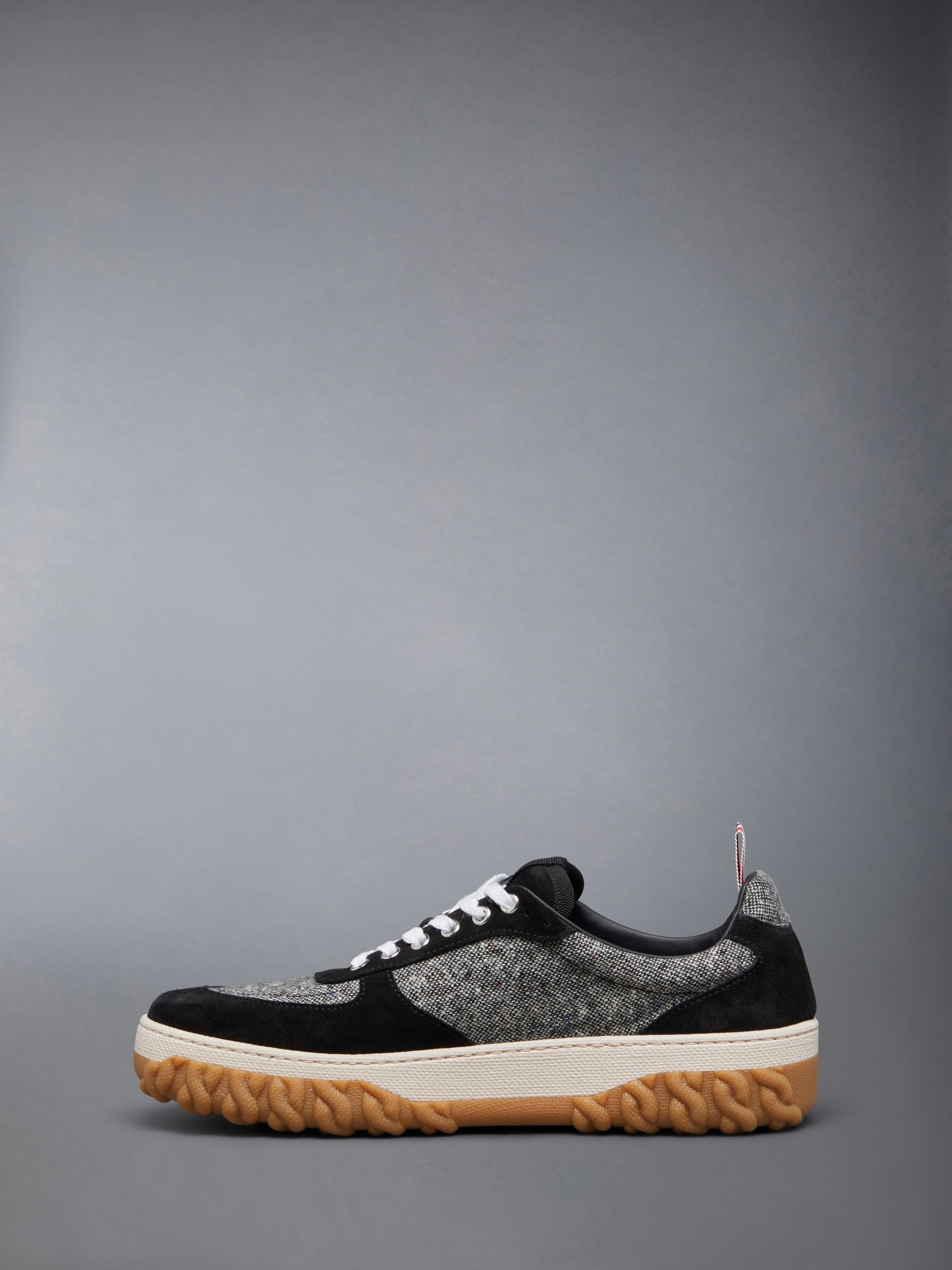 Donegal Tweed Cable Knit Sole Letterman Trainer - 3