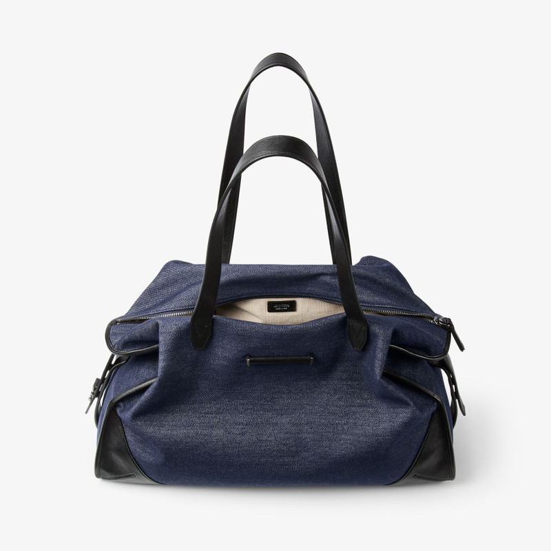 Bar Holdall Large Dark Denim and Leather Holdall Bag 3