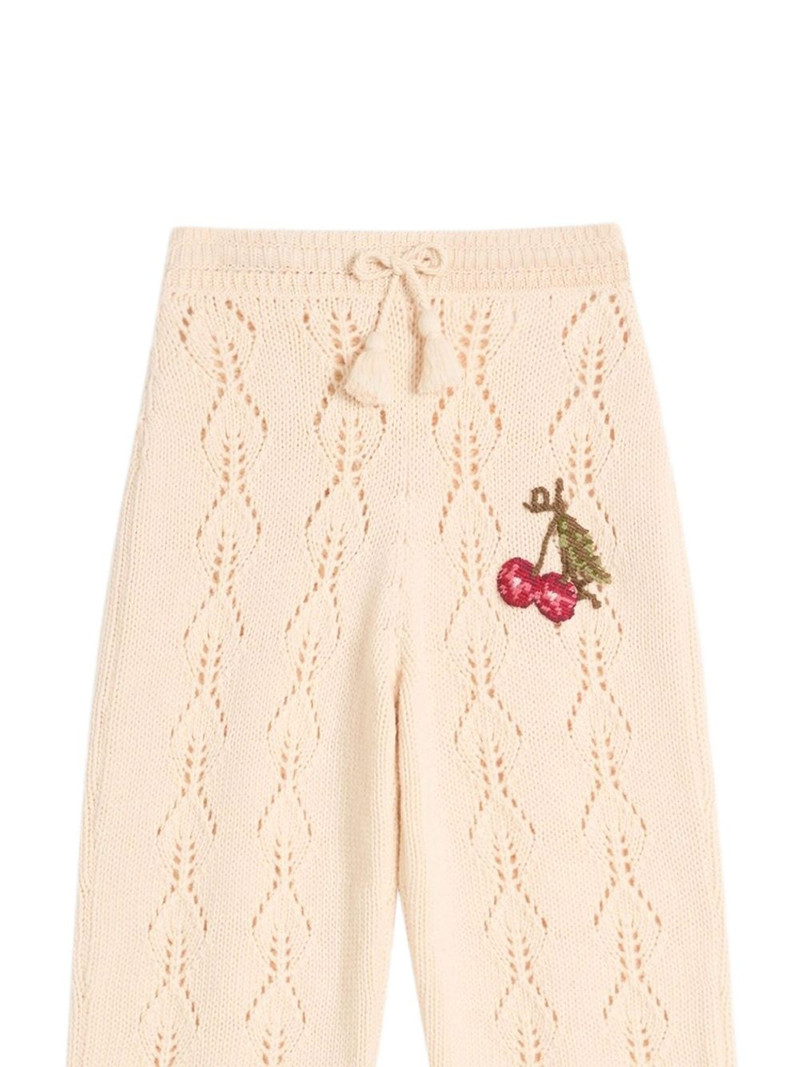 Valentino cherry-embellished knit trousers outlook