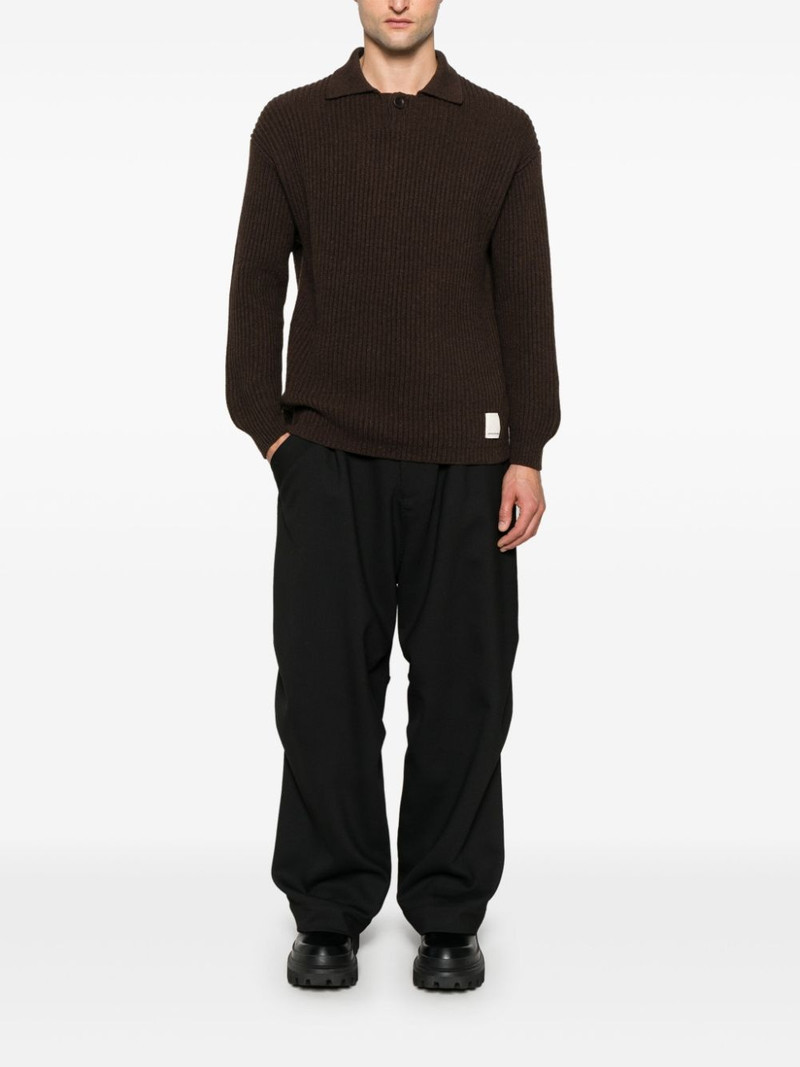 EMPORIO ARMANI fisherman's-knit polo shirt outlook
