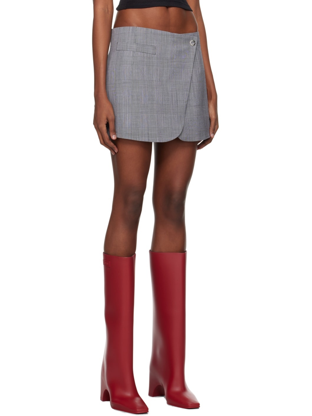 Gray Tailored Miniskirt - 2