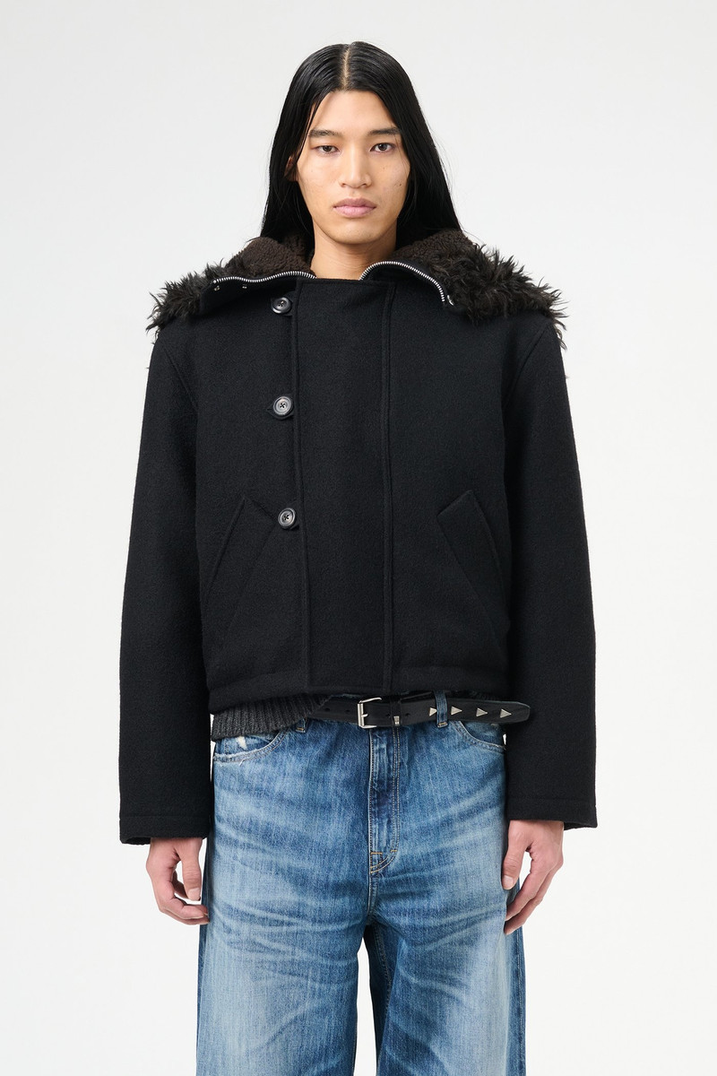 Our Legacy Duluth Jacket Classic Black Stamped Wool | REVERSIBLE