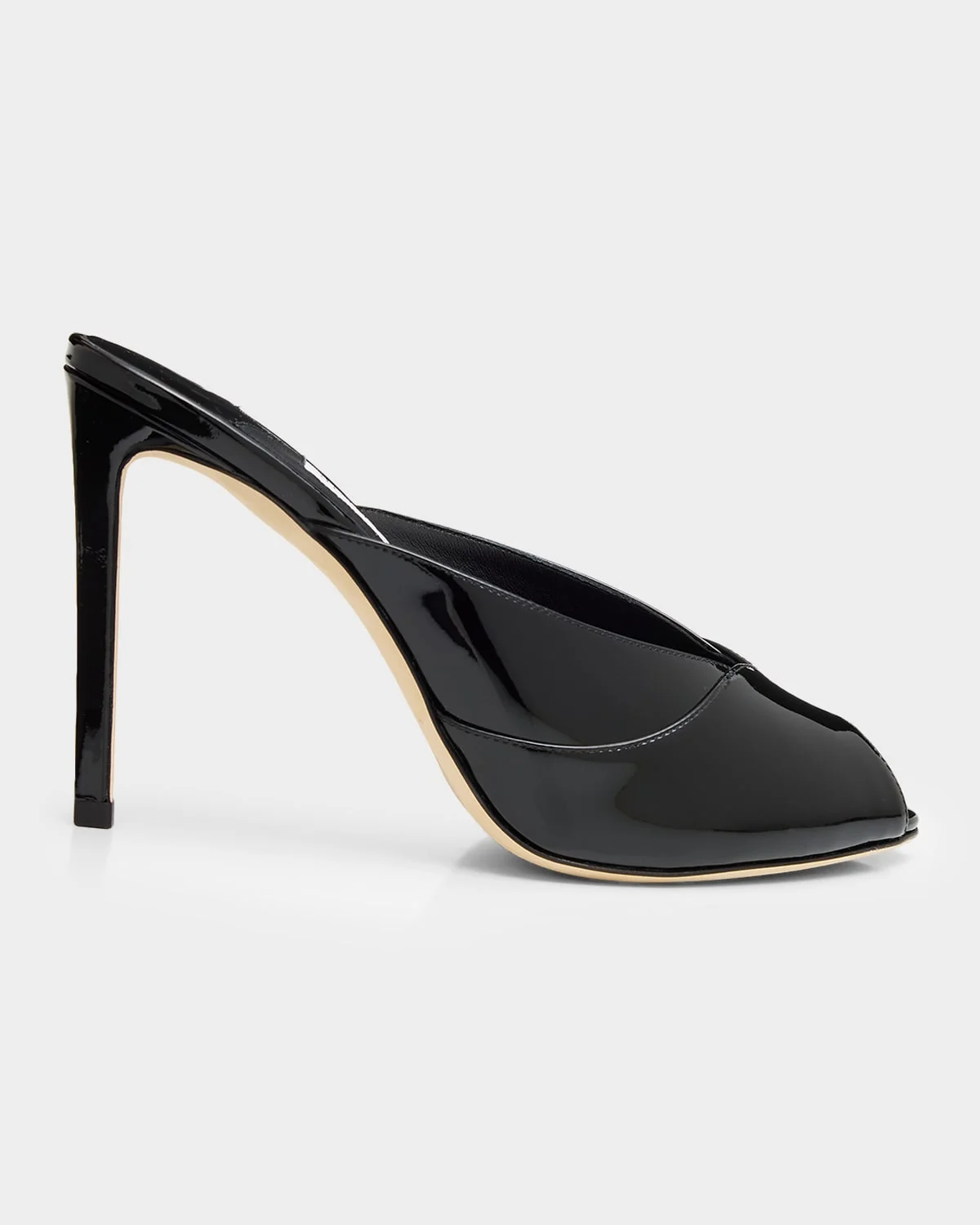 100mm Brigitte Patent Leather Mule Pumps - 1