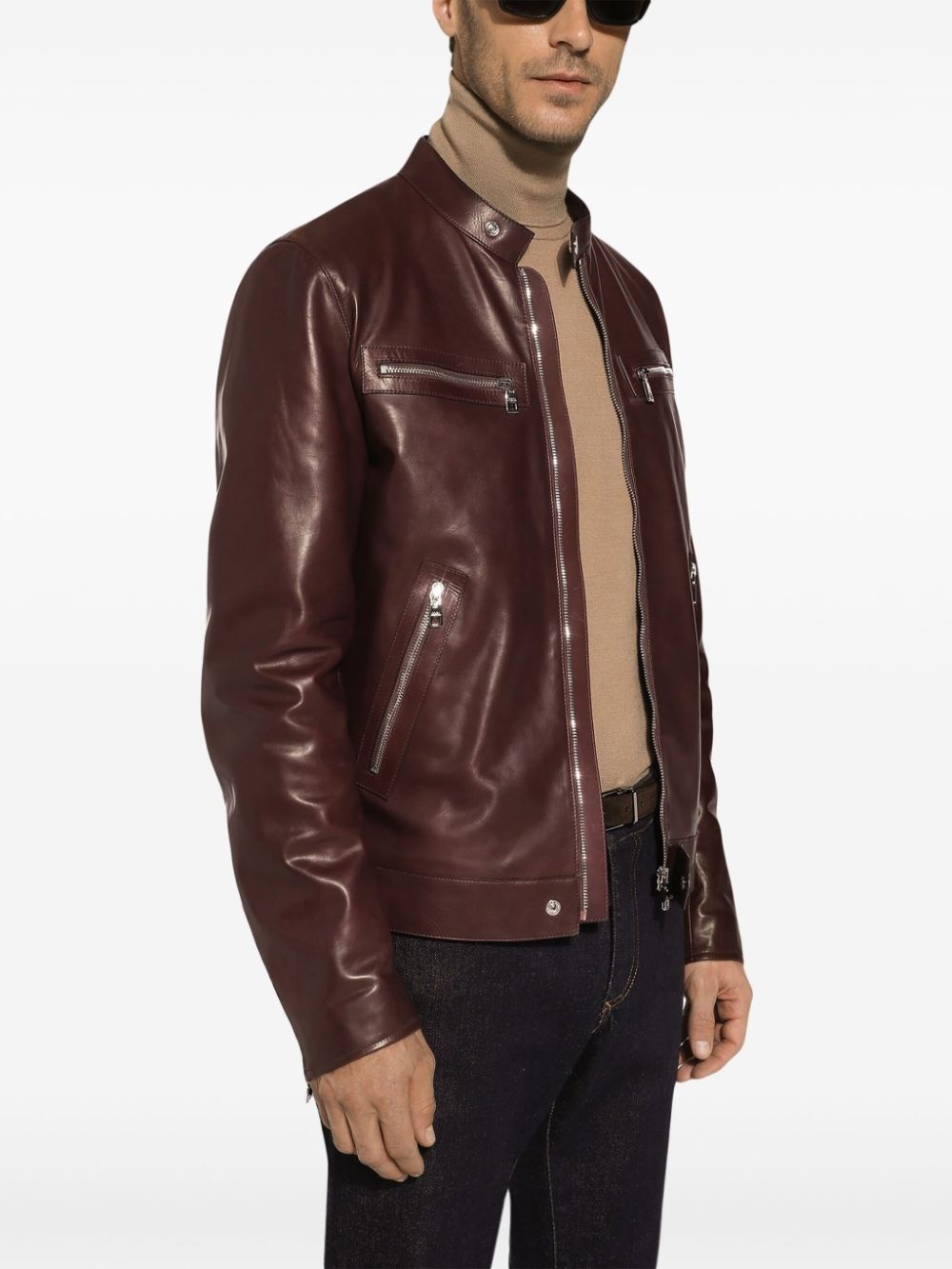 leather biker jacket - 4