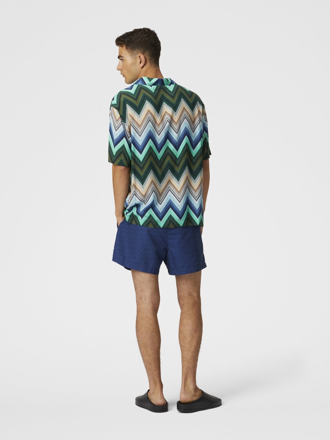 Tonal zigzag swim trunks - 3