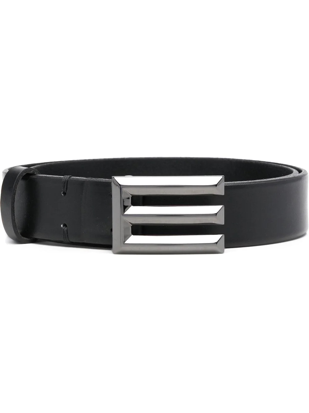 logo-buckle leather belt - 1