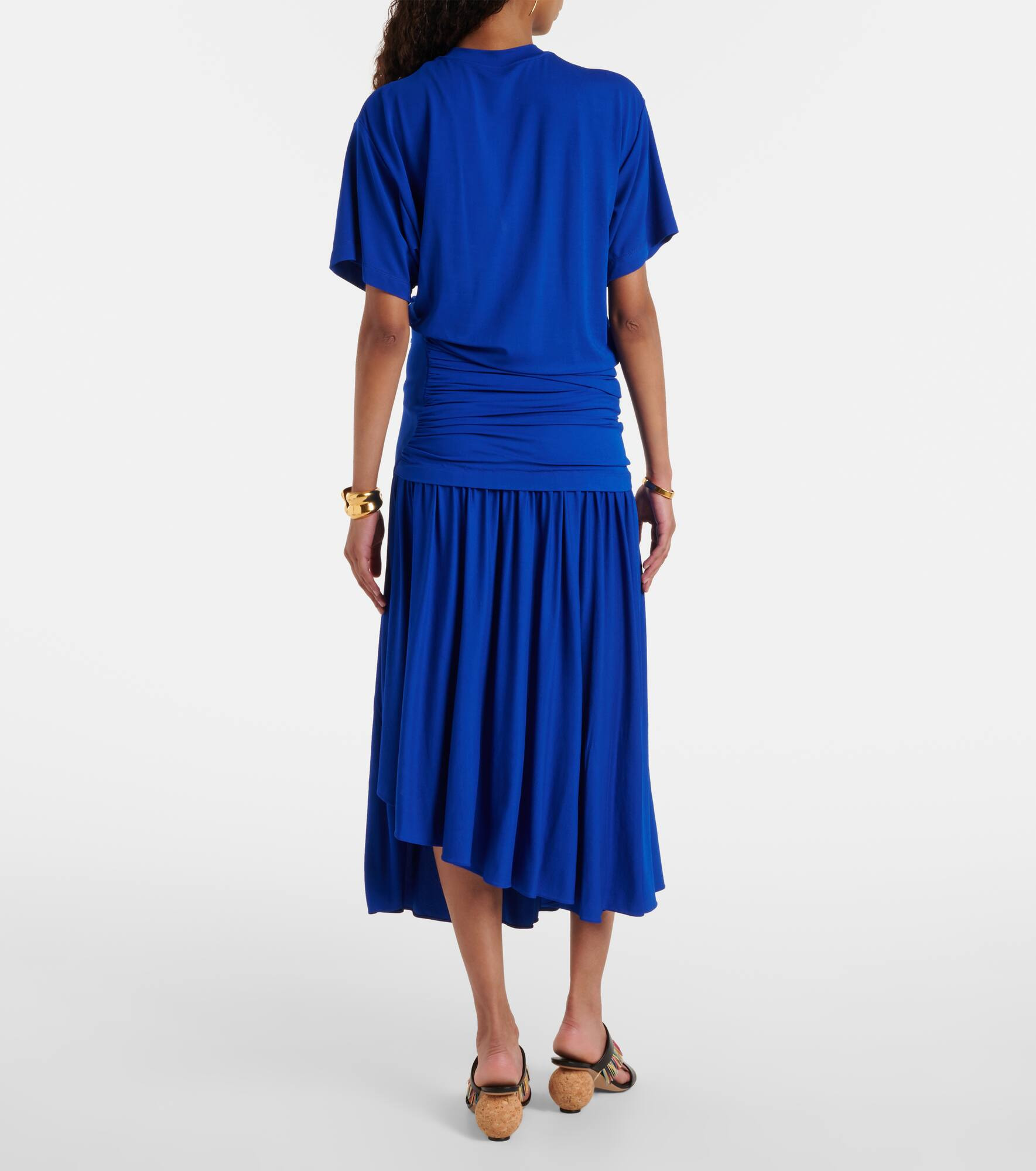 Draped jersey T-shirt dress - 3