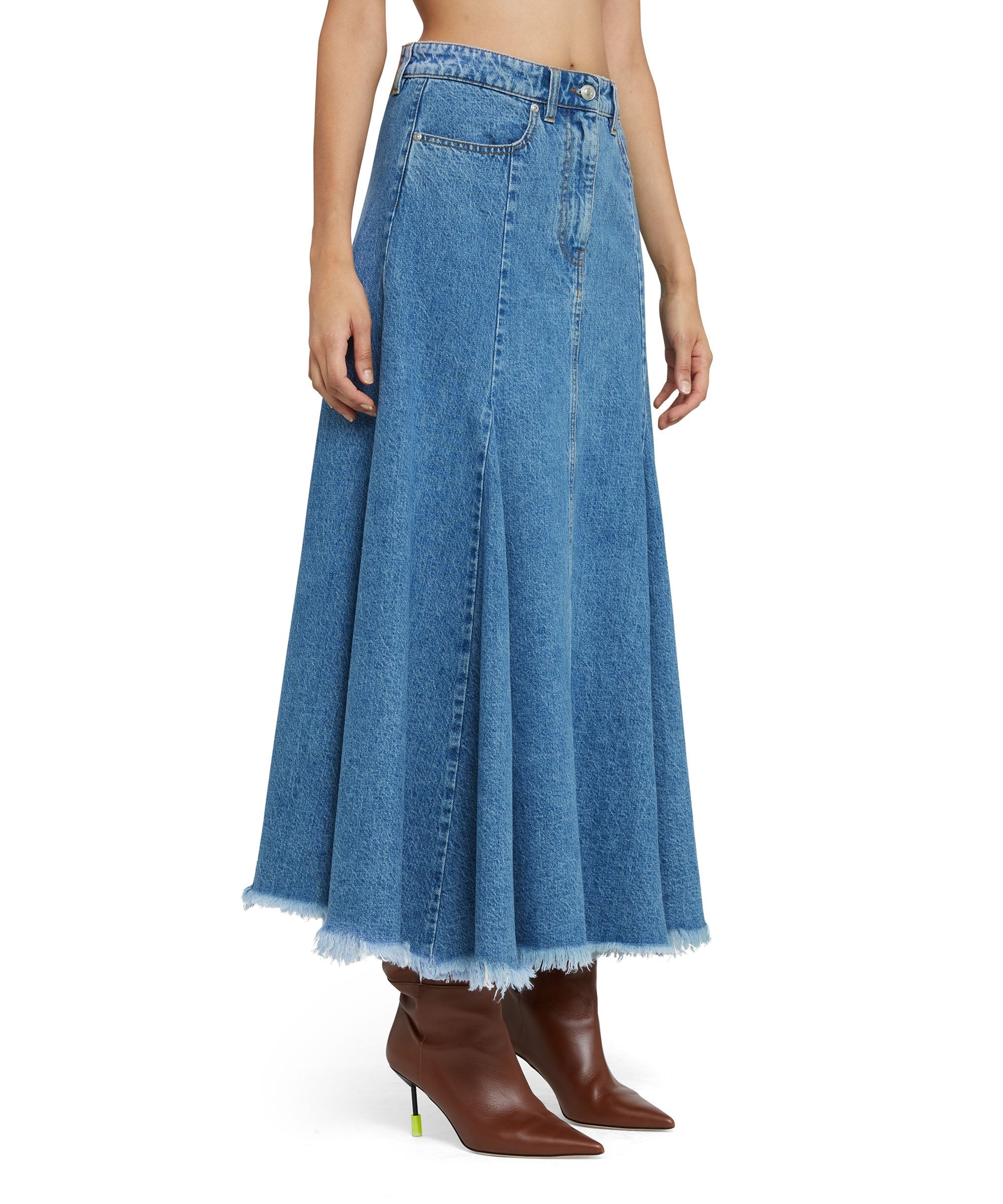 Denim midi wheel skirt - 5