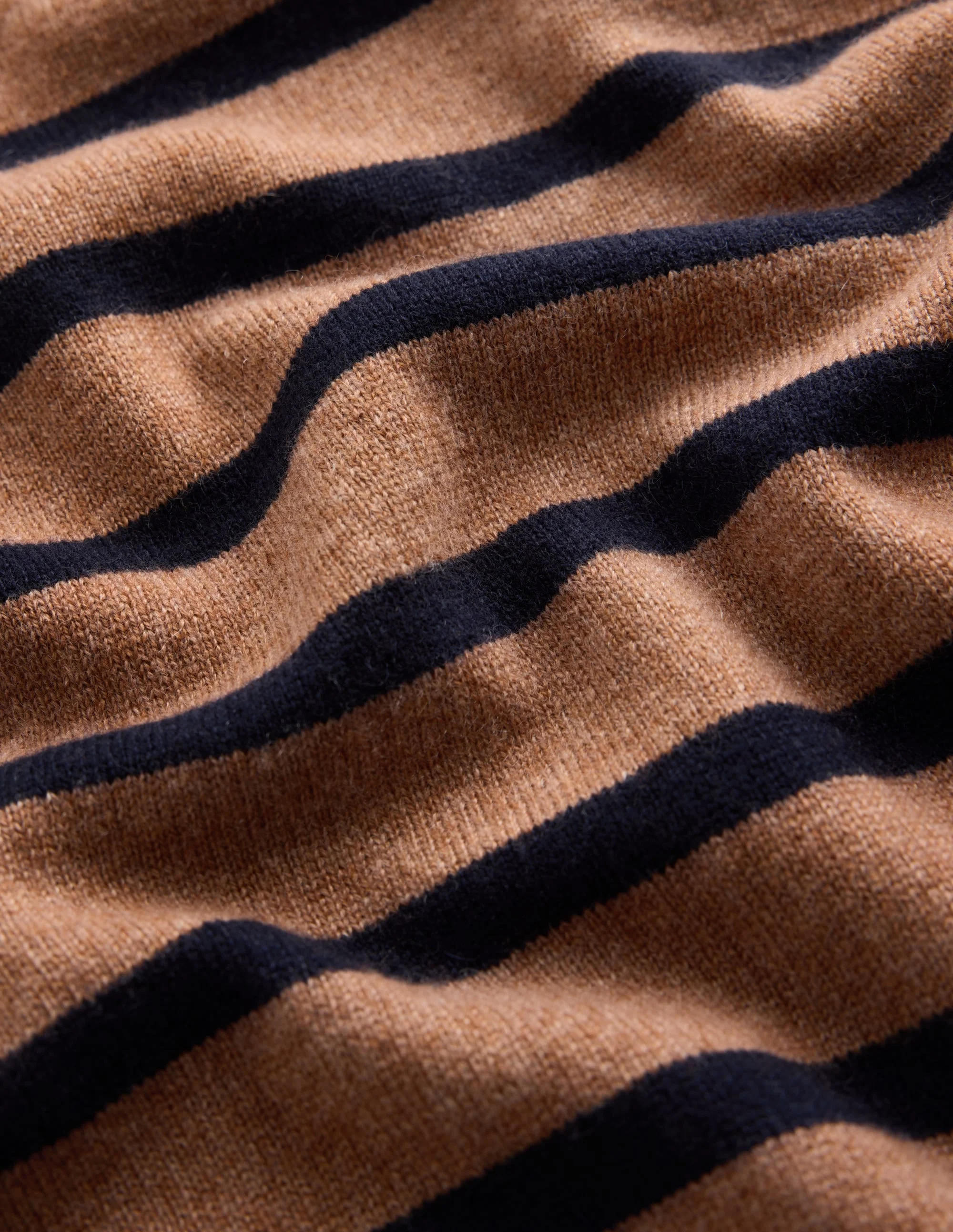 Elsie Cashmere Crew Sweater-Warm Ginger, Stripe - 1