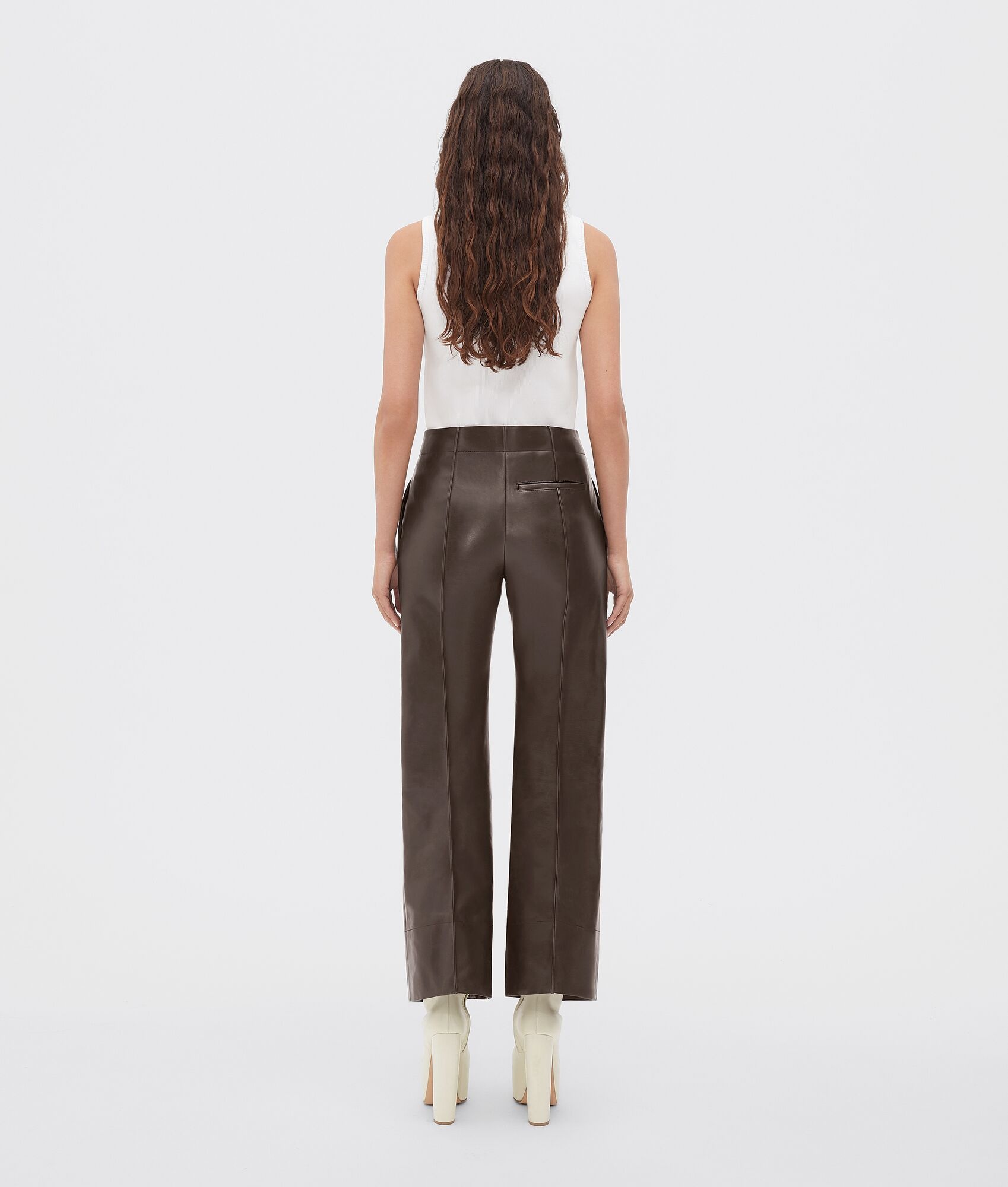 leather trousers with curved legs - 3