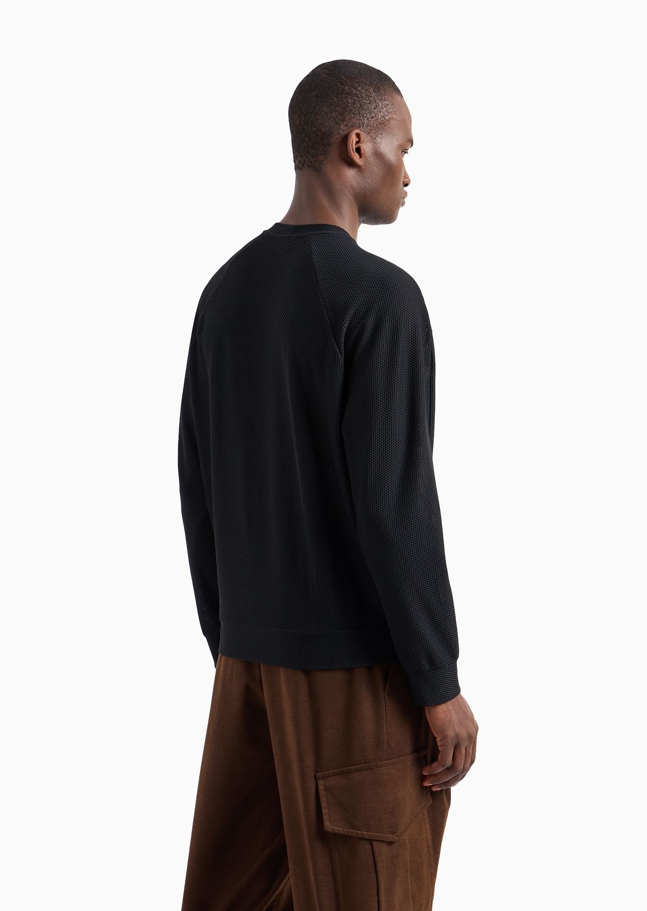 Crew-neck sweatshirt in technical waffle fabric - 3