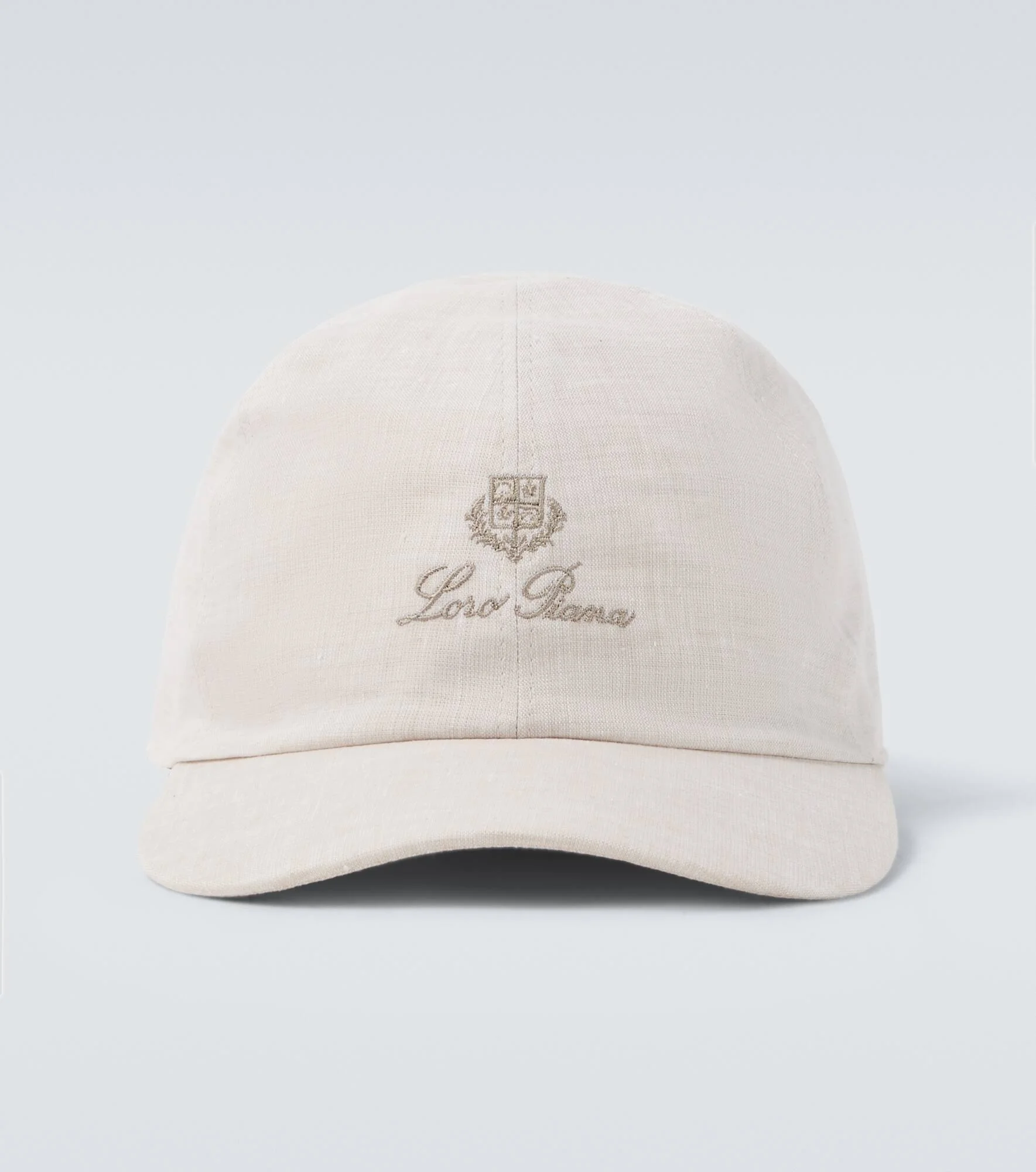 Logo linen baseball cap - 1