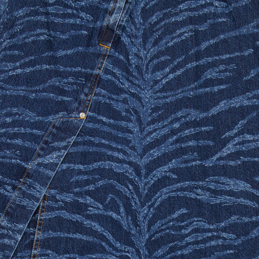 Stella McCartney Tiger Pattern High-Rise Denim Midi Skirt - 7