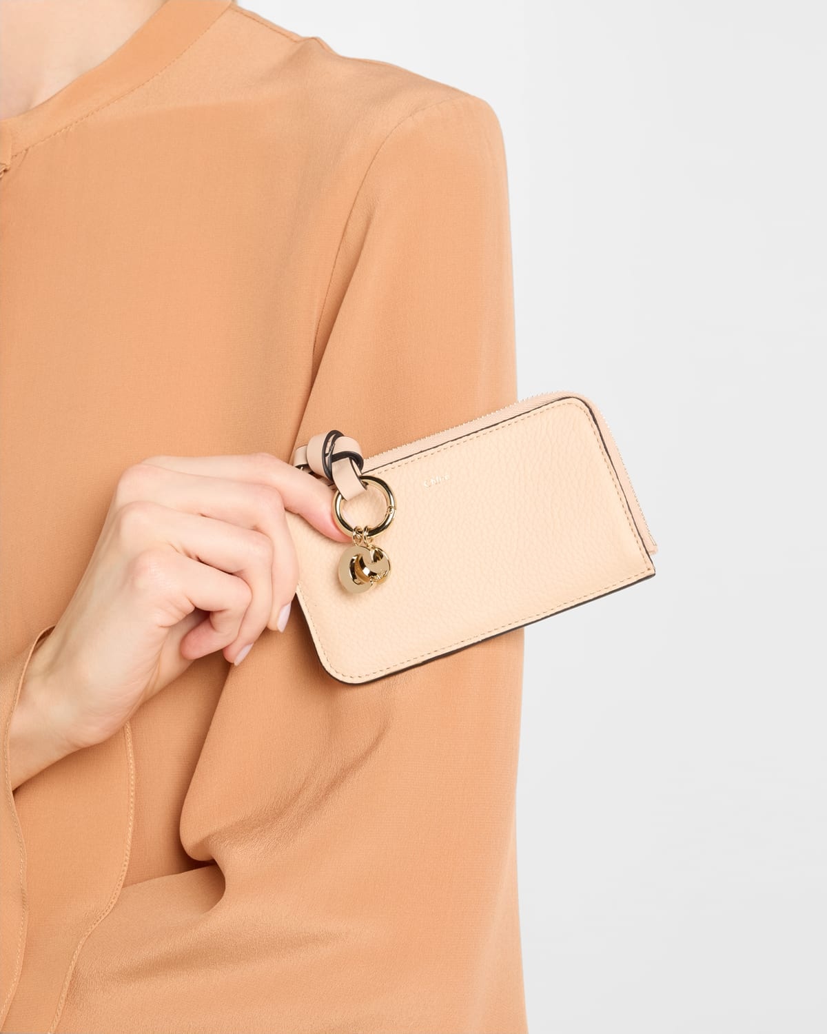 Alphabet Zip Leather Card Case - 2