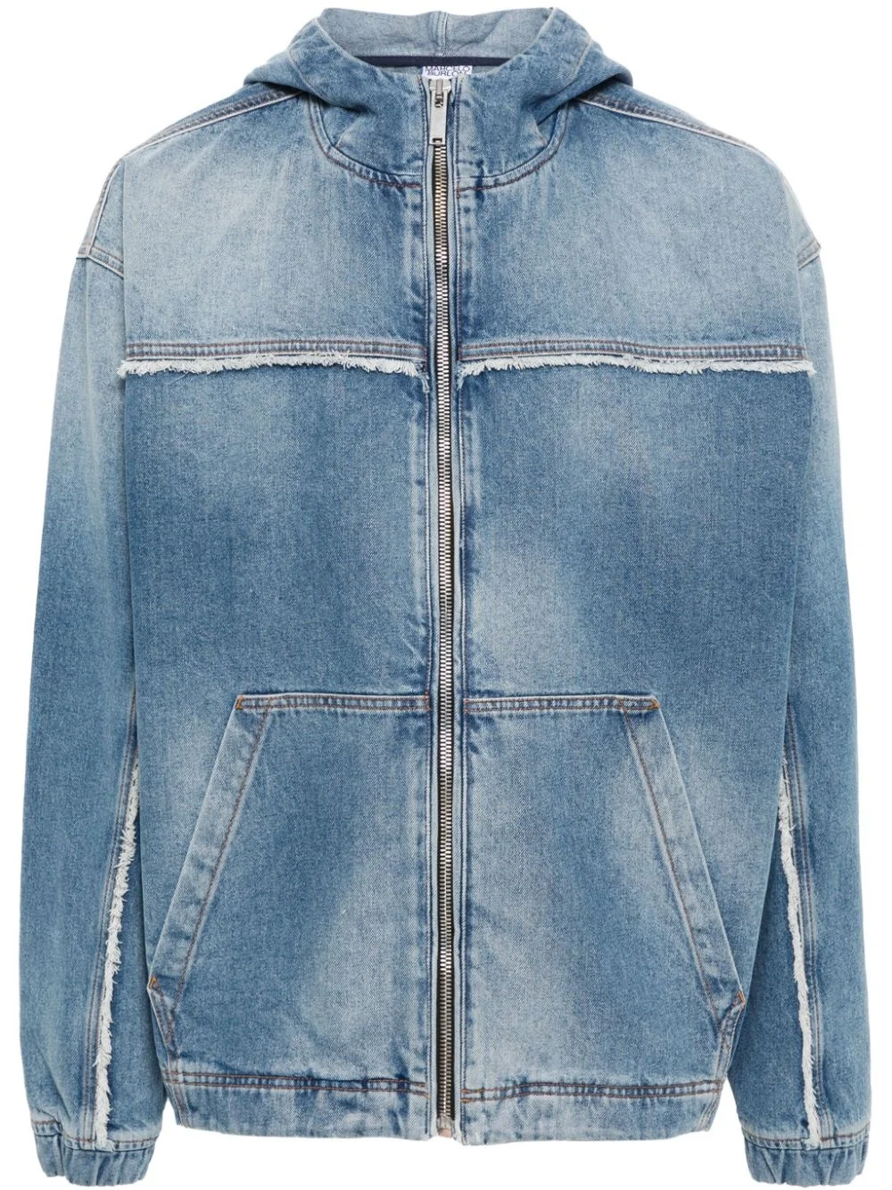 fringed denim hooded jacket - 1