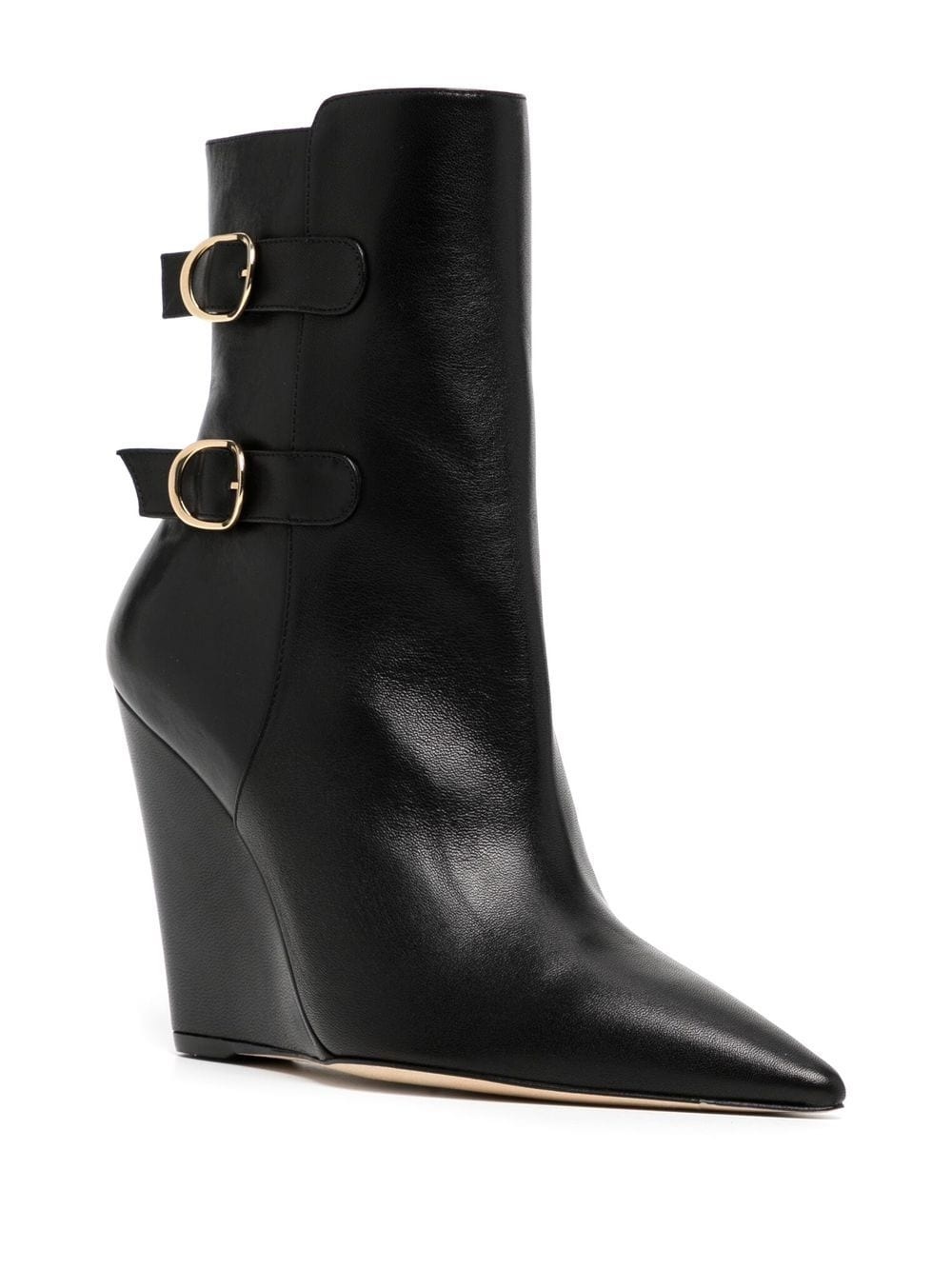 pointed-toe 100mm wedge boots - 2