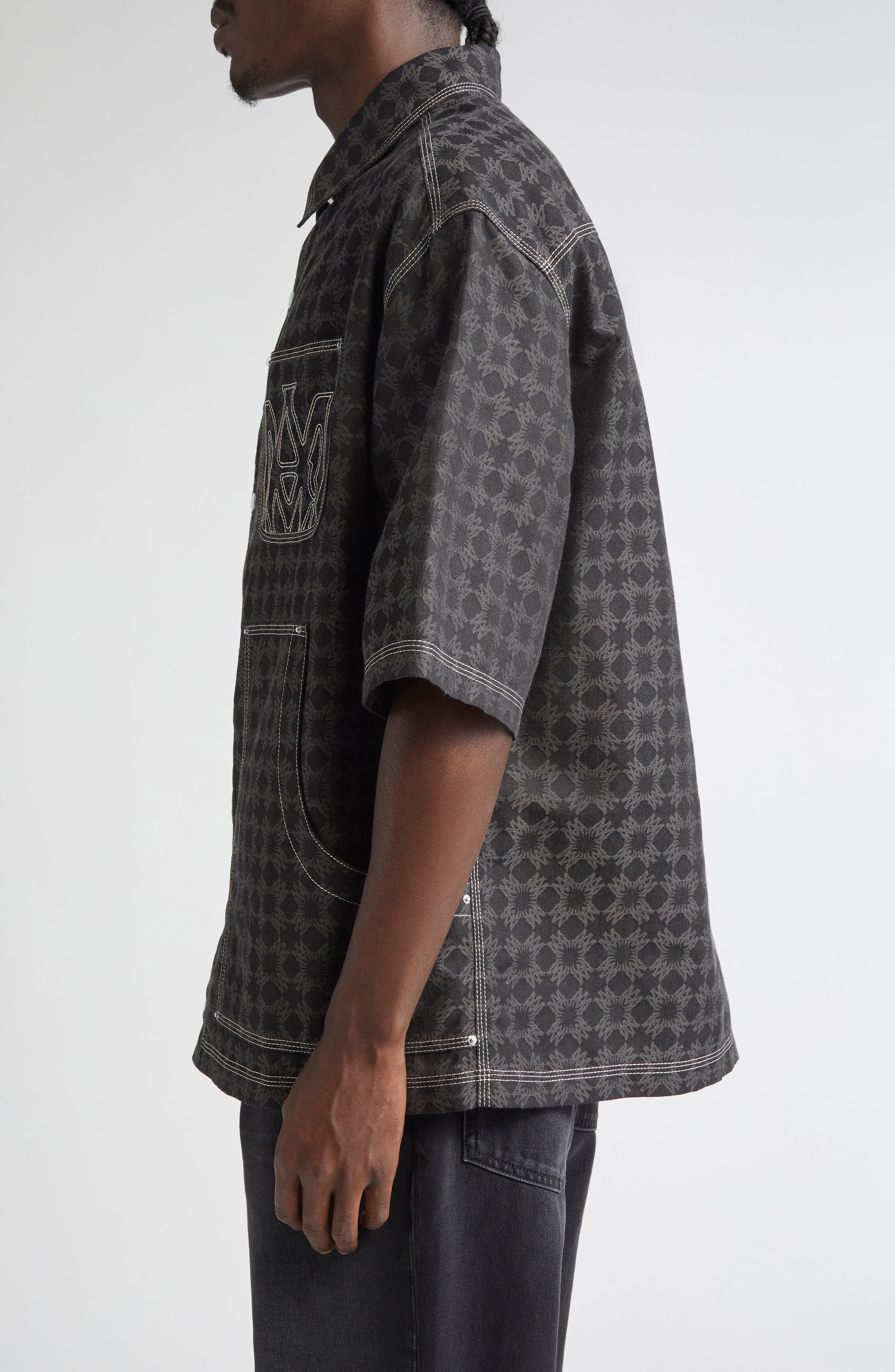 AMIRI MA Quad Work Shirt in Black at Nordstrom - 3