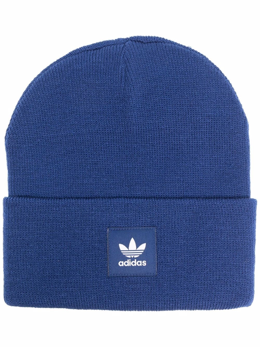 logo-patch knitted beanie - 1