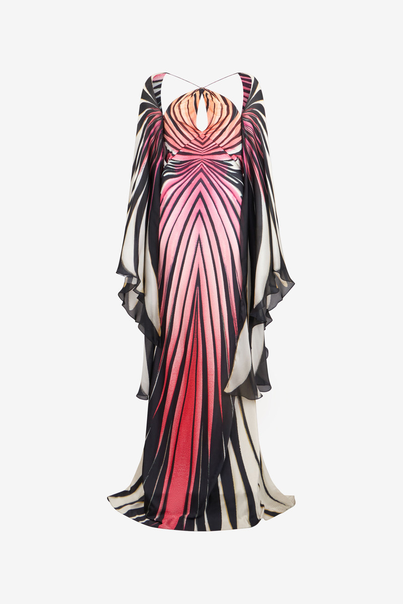 Ray Of Paradise Print Silk Maxi Dress 1