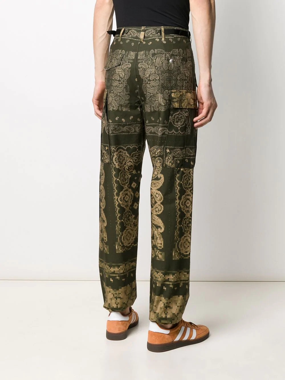 bandana-print straight trousers - 4