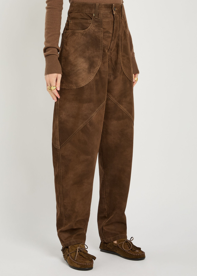 Isabel Marant Étoile Isabel Marant étoile Kelvina Panelled Barrel-leg Faux Leather Trousers outlook