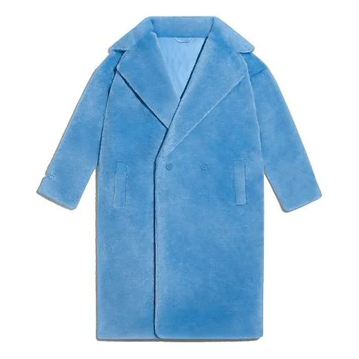 adidas originals x Ivy Park Crossover Plush Long Large Jacket Couple Style Blue H18983 - 1