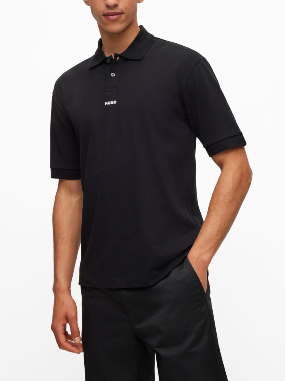 logo-print cotton polo shirt - 3