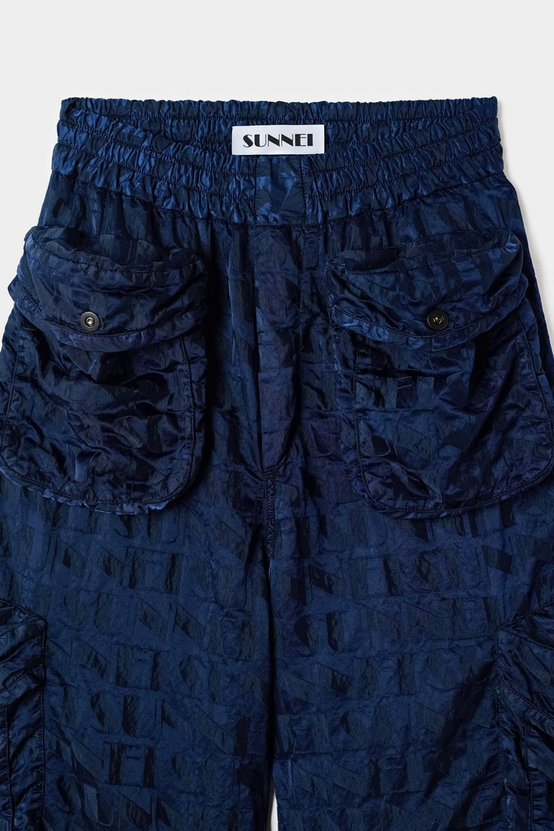 ALLOVER SHORT ELASTIC PANTS / blue 5