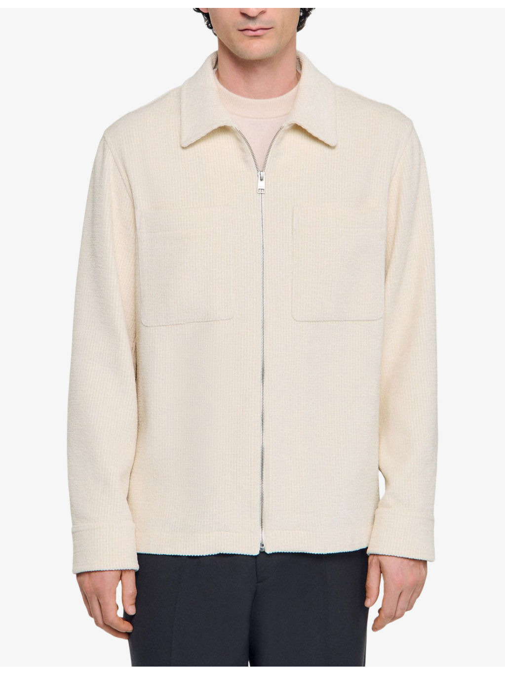 Patch-Pocket Corduroy Zip-Up Overshirt - 3
