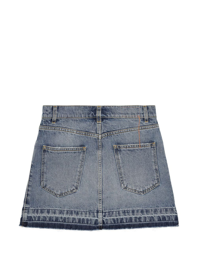 FORTELA frayed-hem mini denim skirt outlook