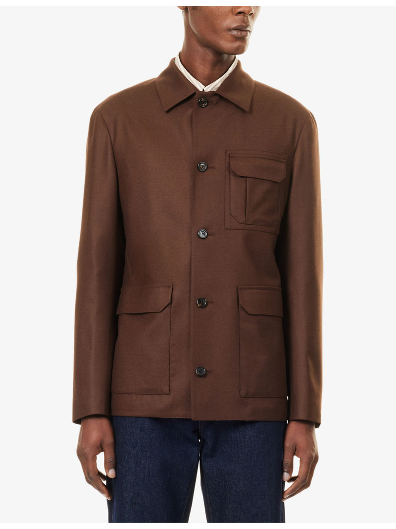 Notch-Lapel Virgin-Wool and Cashmere-Blend Overshirt 3