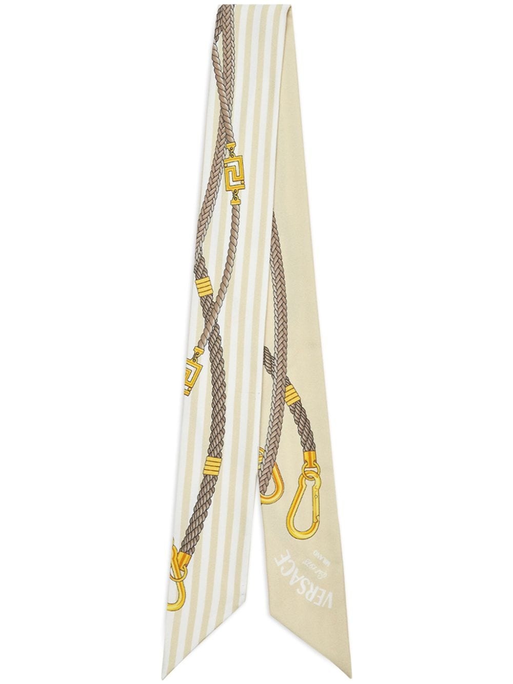 chain-link print silk scarf - 1