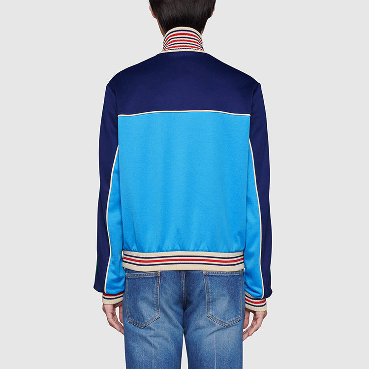 Gucci Technical Jersey Zip-Up Jacket With Web 'Blue' 645206-XJC5N-4233 - 4