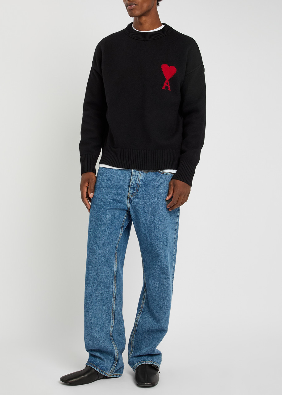 Ami Paris Logo-intarsia Wool Jumper - 4