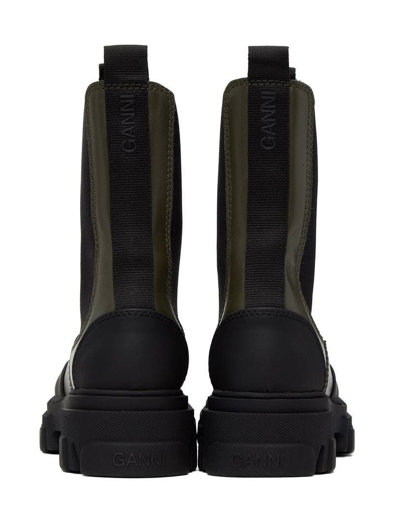 Green Leather Chelsea Boots 2