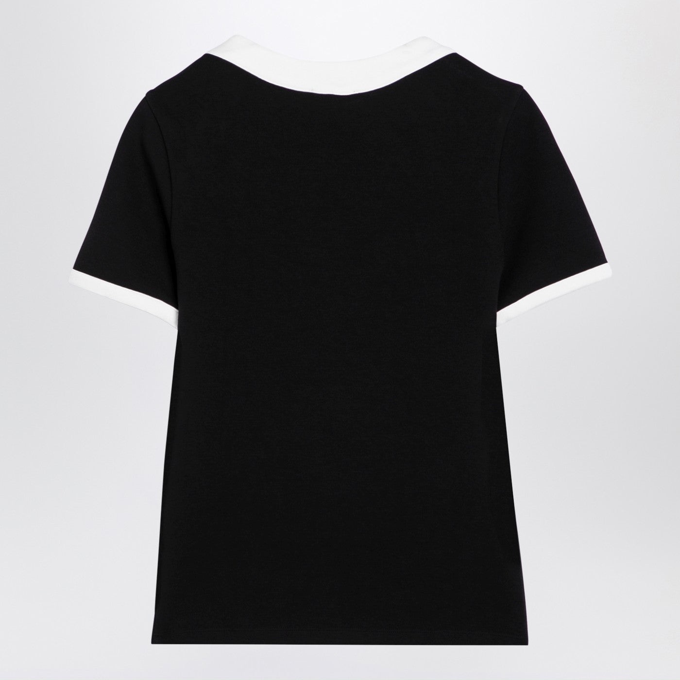 Balmain Black/White Cotton Blend T Shirt With Buttons - 2