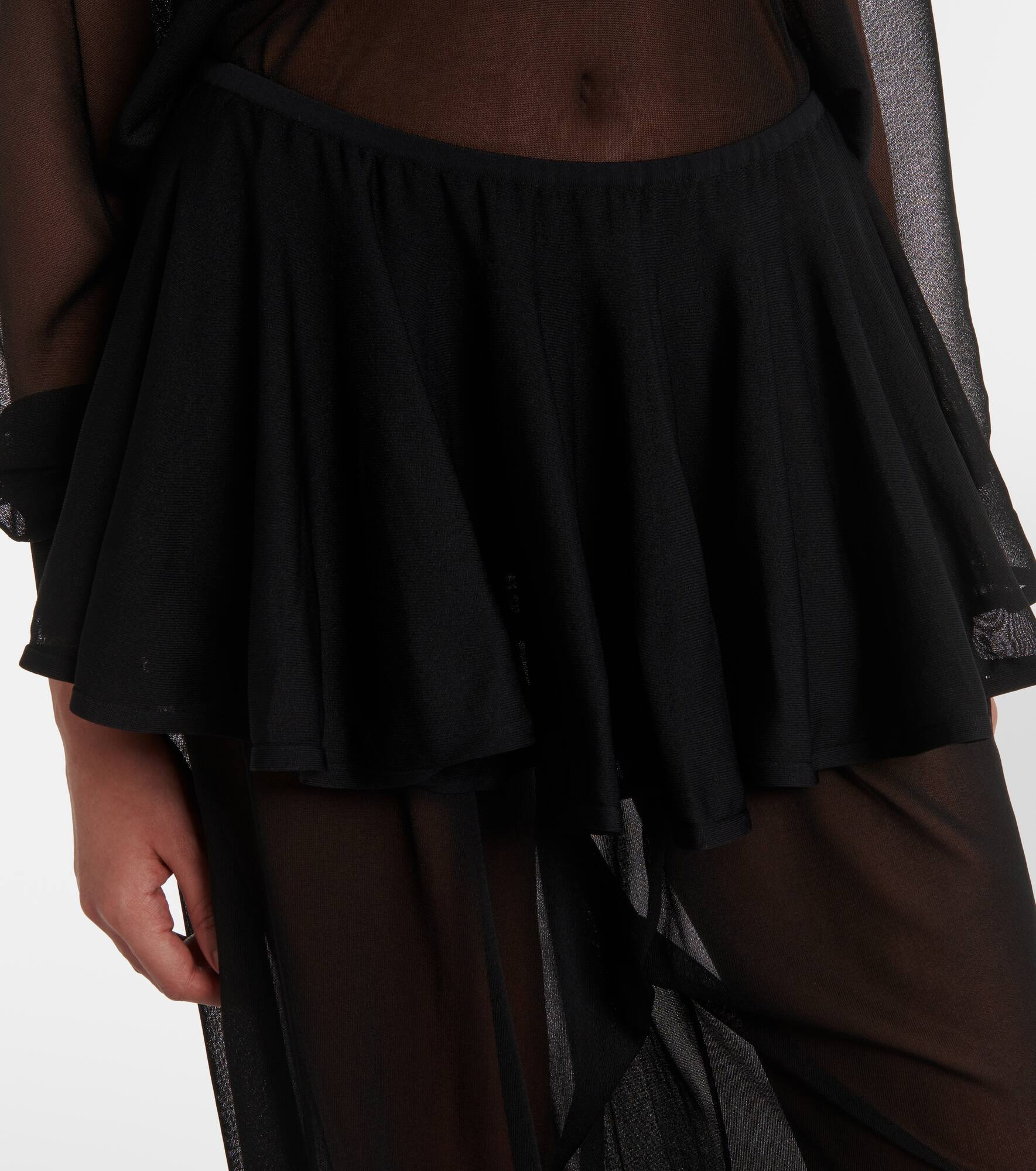 High-rise semi-sheer pants - 4