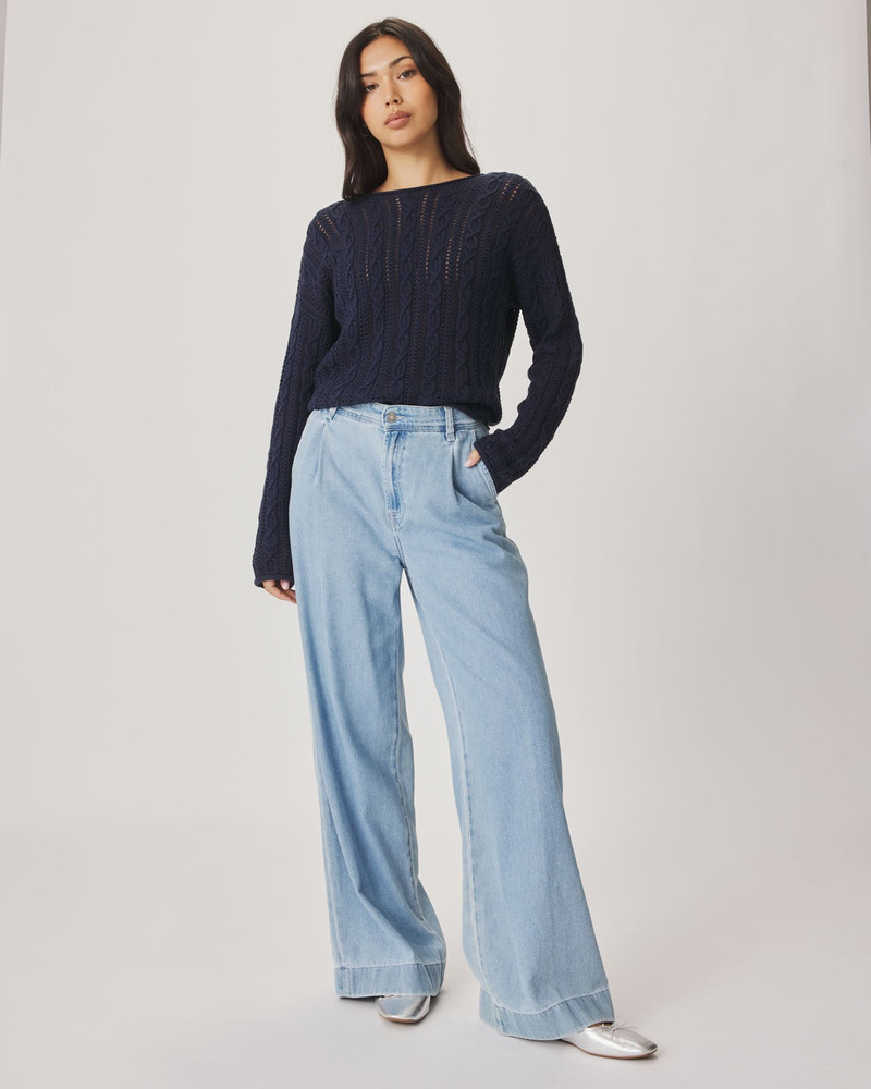 Splendid Suki Denim Trouser in Light Wash outlook