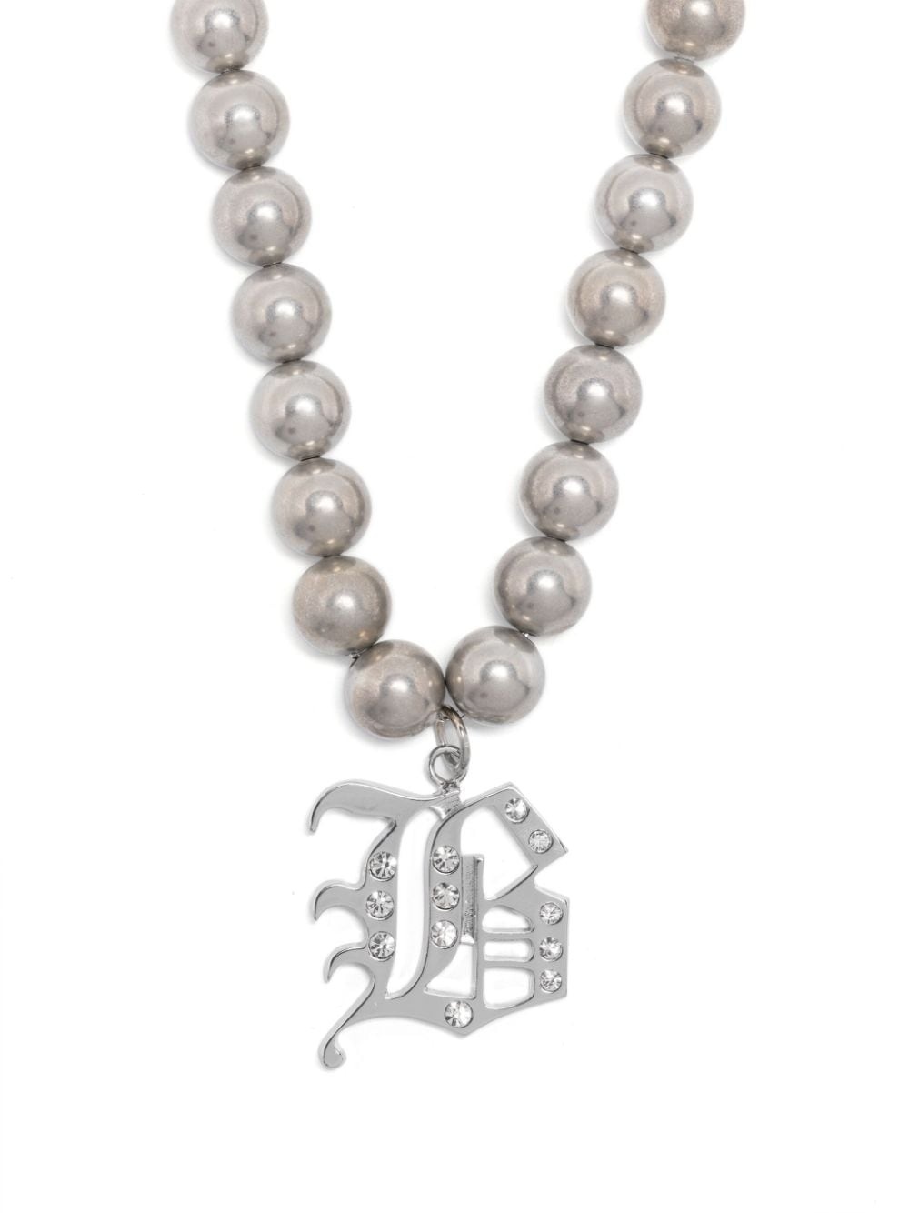 logo-lettering polished-finish necklace - 1