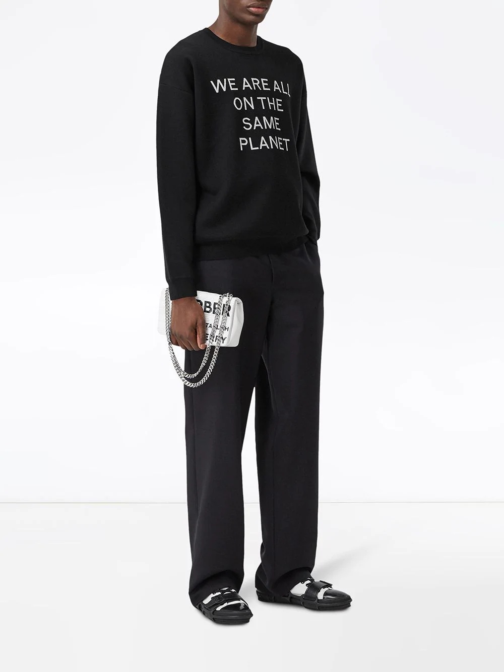 intarsia-knit slogan jumper - 2