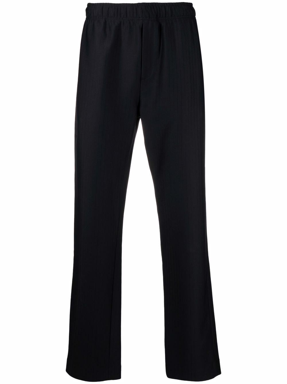 elasticated-waist slip-on straight-leg trousers - 1