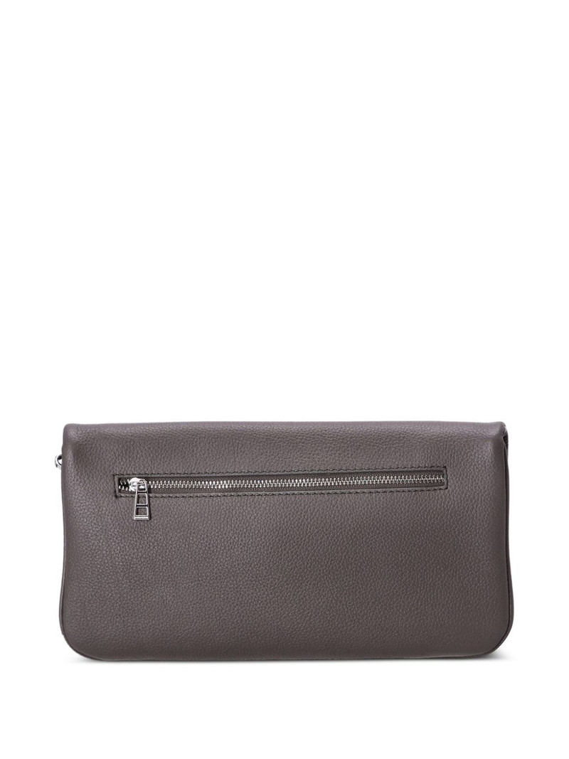 Zadig & Voltaire logo-plaque leather clutch bag outlook