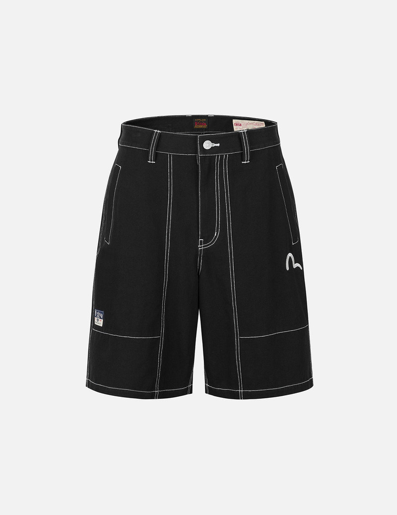 EVISU Allover Seagull Print Pocket Oversized Shorts outlook